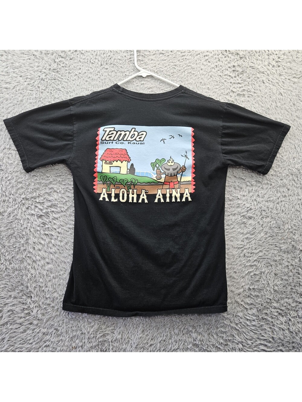 Tamba Surf Co Kauai Hawaii Graphic T Shirt Aloha Aina Double Sided Men Medium